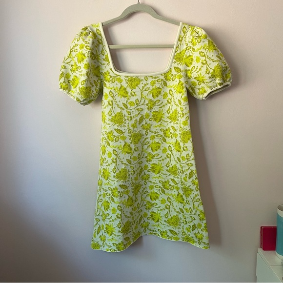 Zara Dresses Zara Greencream Jacquard Knit Dress Poshmark